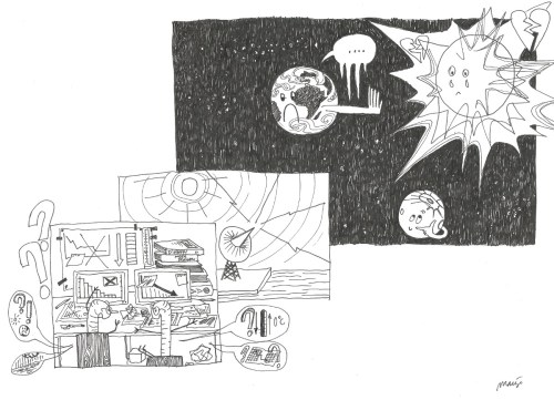 Missing the Heat. Tekening van Marije Mooren