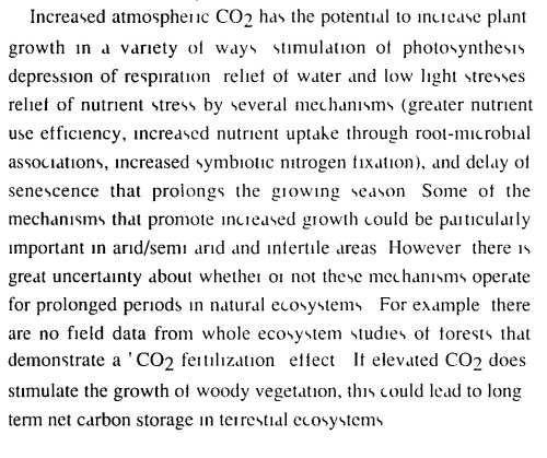 Knipsel uit het eerste IPCC rapport, uit 1990